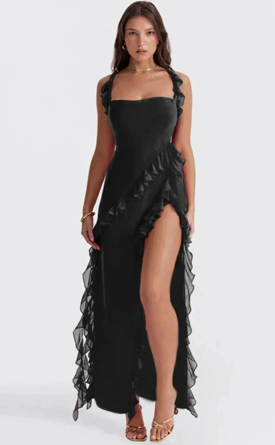 Evelyn | Vestido elegante con abertura alta