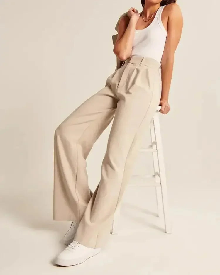 Pantalones de sastre beige Lucia