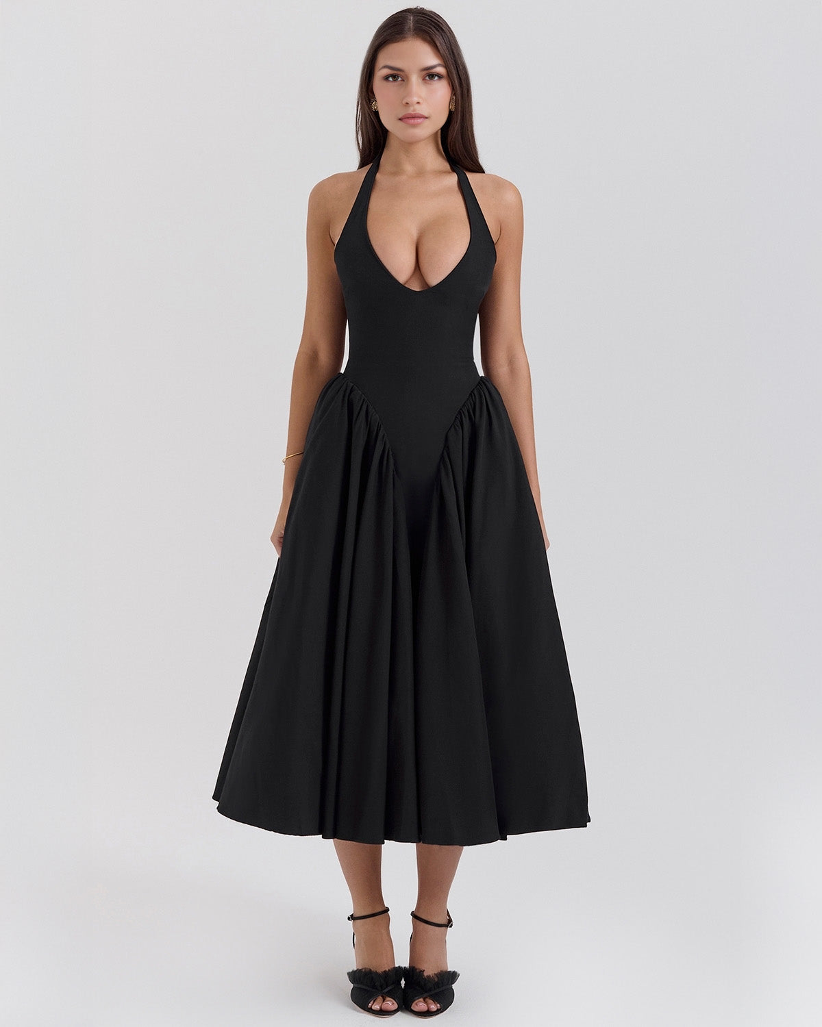 Monroe – Vestido Midi Rojo de Estilo Icónico