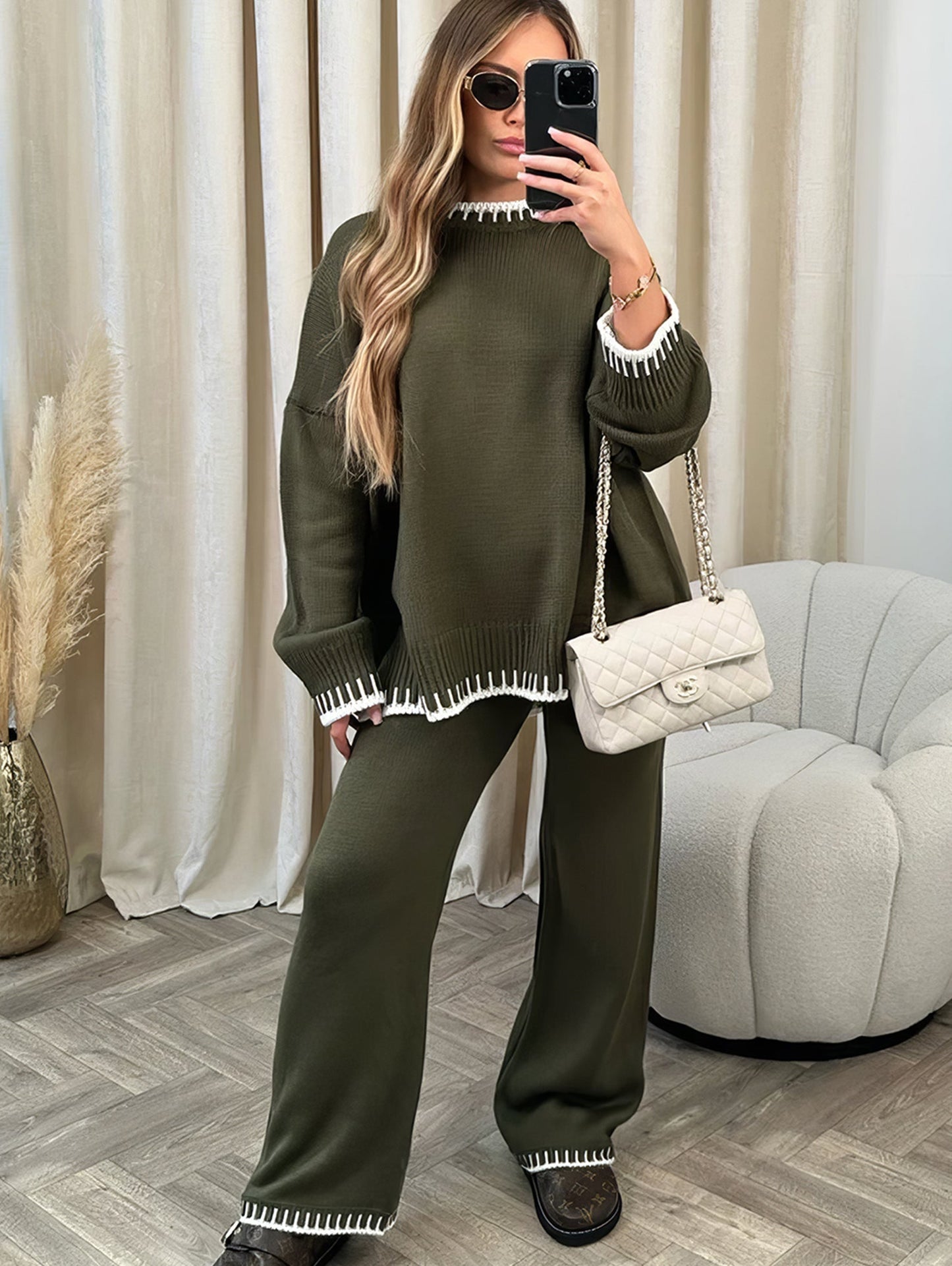 Zoe - Conjunto cómodo de lana para mujer