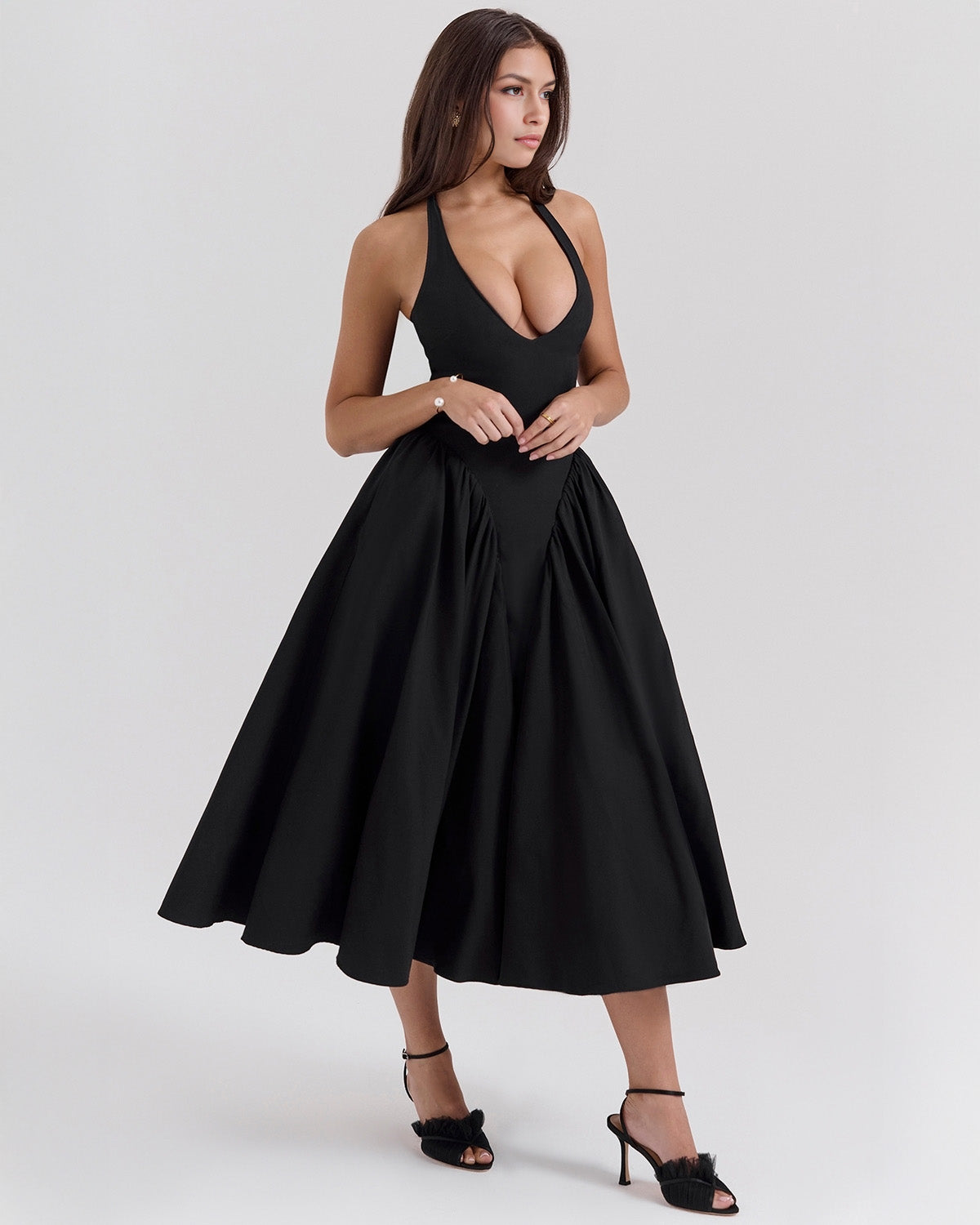 Monroe – Vestido Midi Rojo de Estilo Icónico