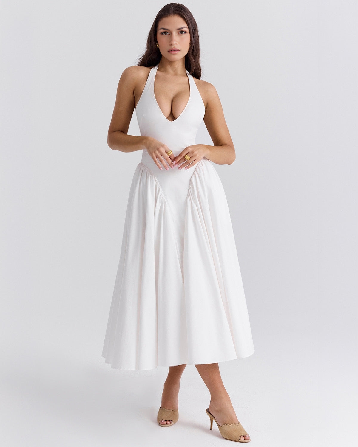 Monroe – Vestido Midi Rojo de Estilo Icónico
