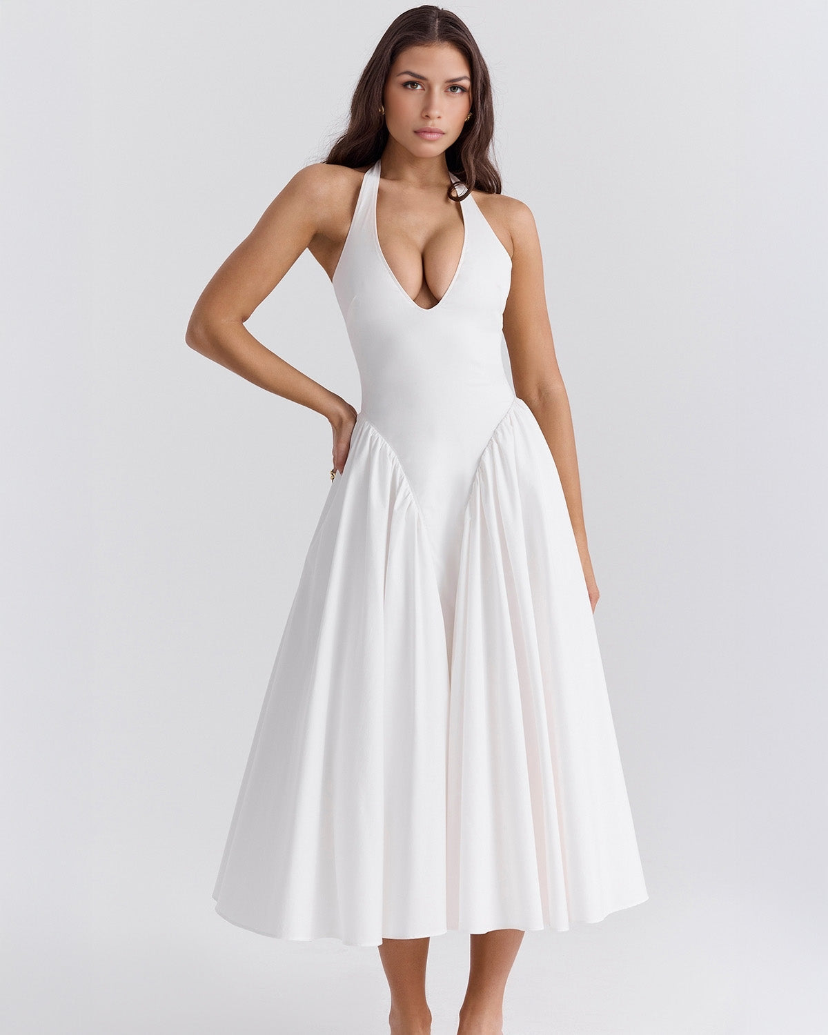 Monroe – Vestido Midi Rojo de Estilo Icónico