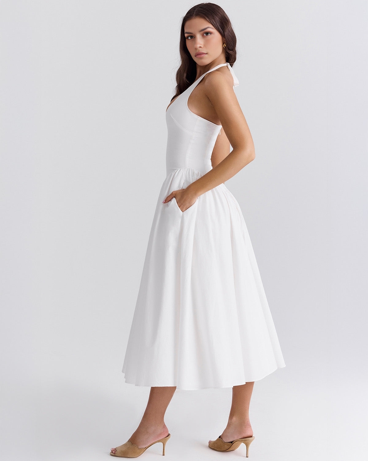 Monroe – Vestido Midi Rojo de Estilo Icónico