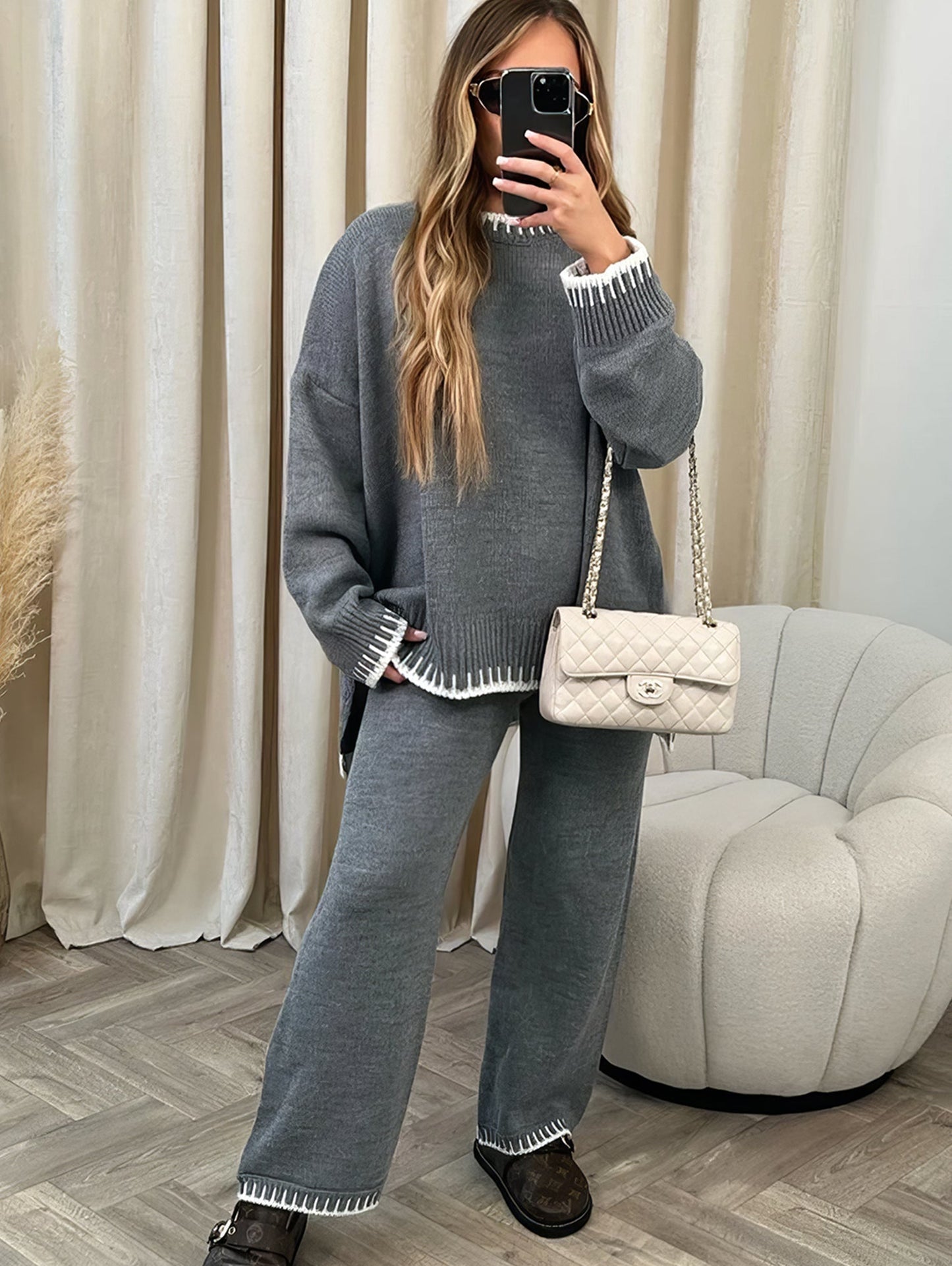 Zoe - Conjunto cómodo de lana para mujer