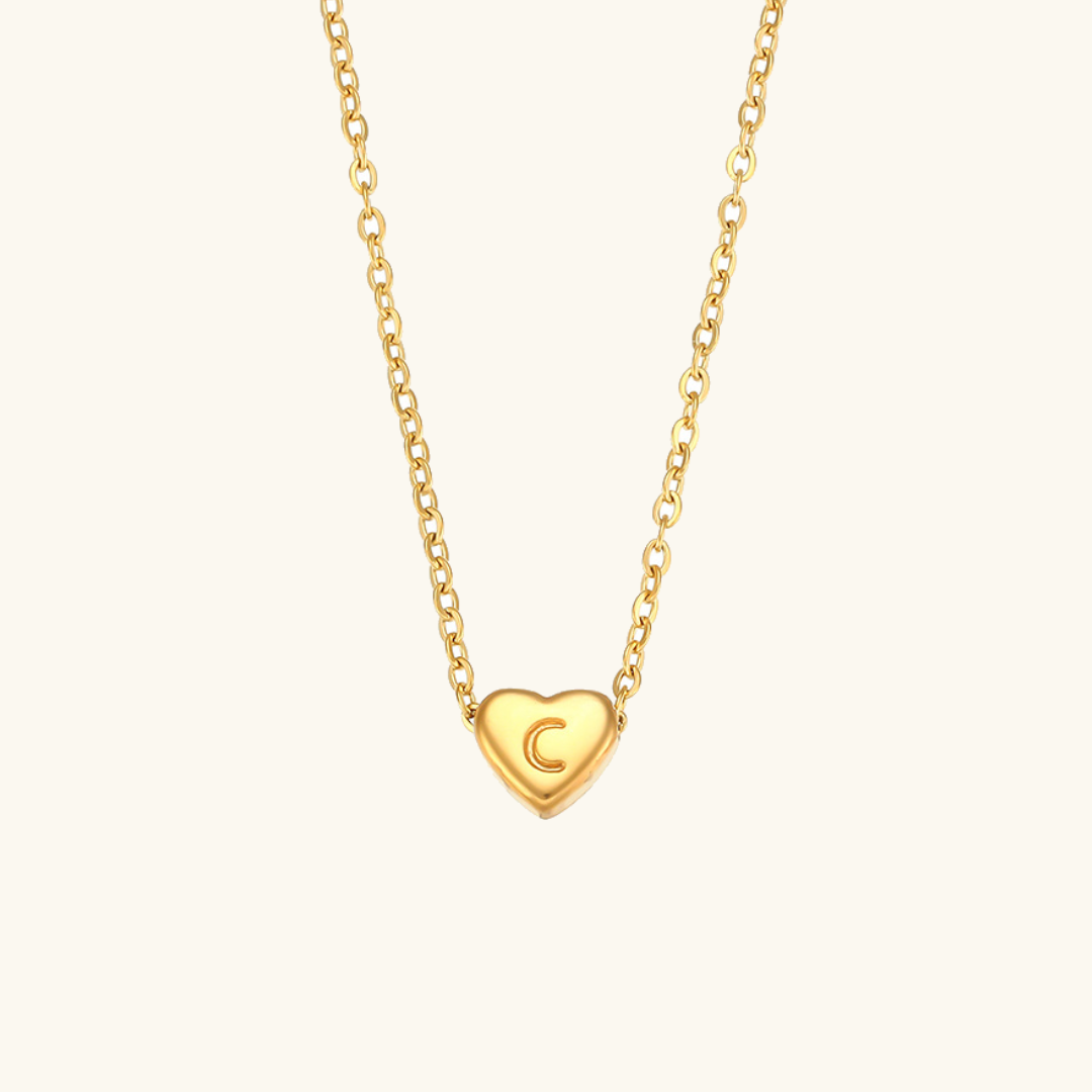 Corazón™ | Collar con colgante de corazón e inicial
