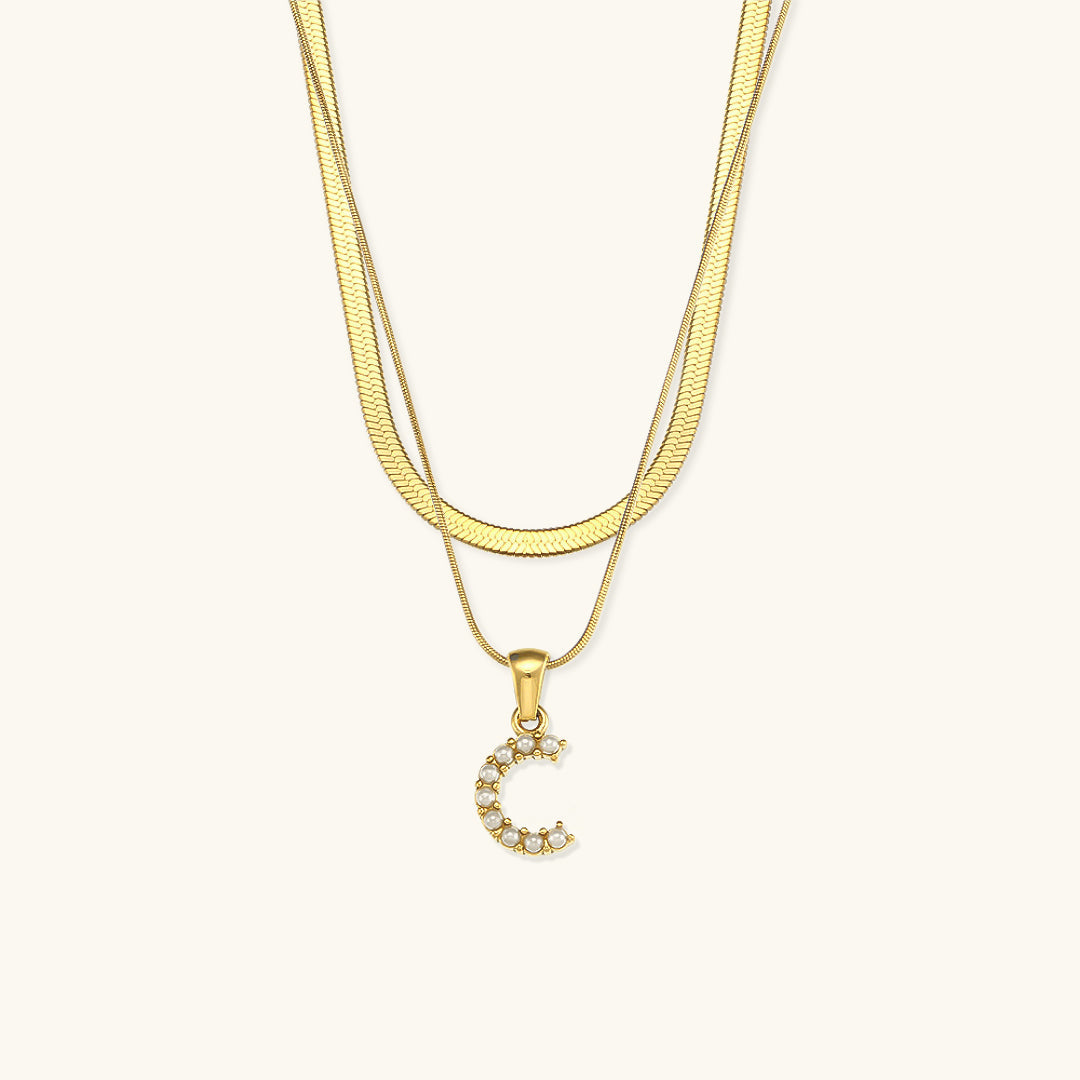 Fiona™ | Collar doble con inicial