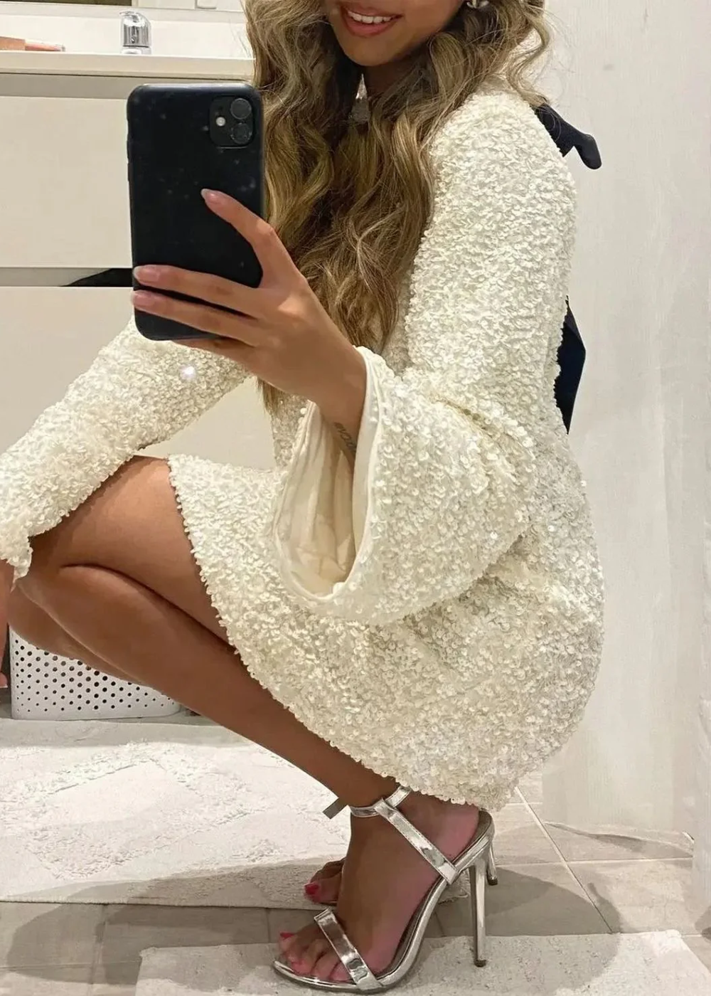 Chloe | Striped Textured Mini Dress