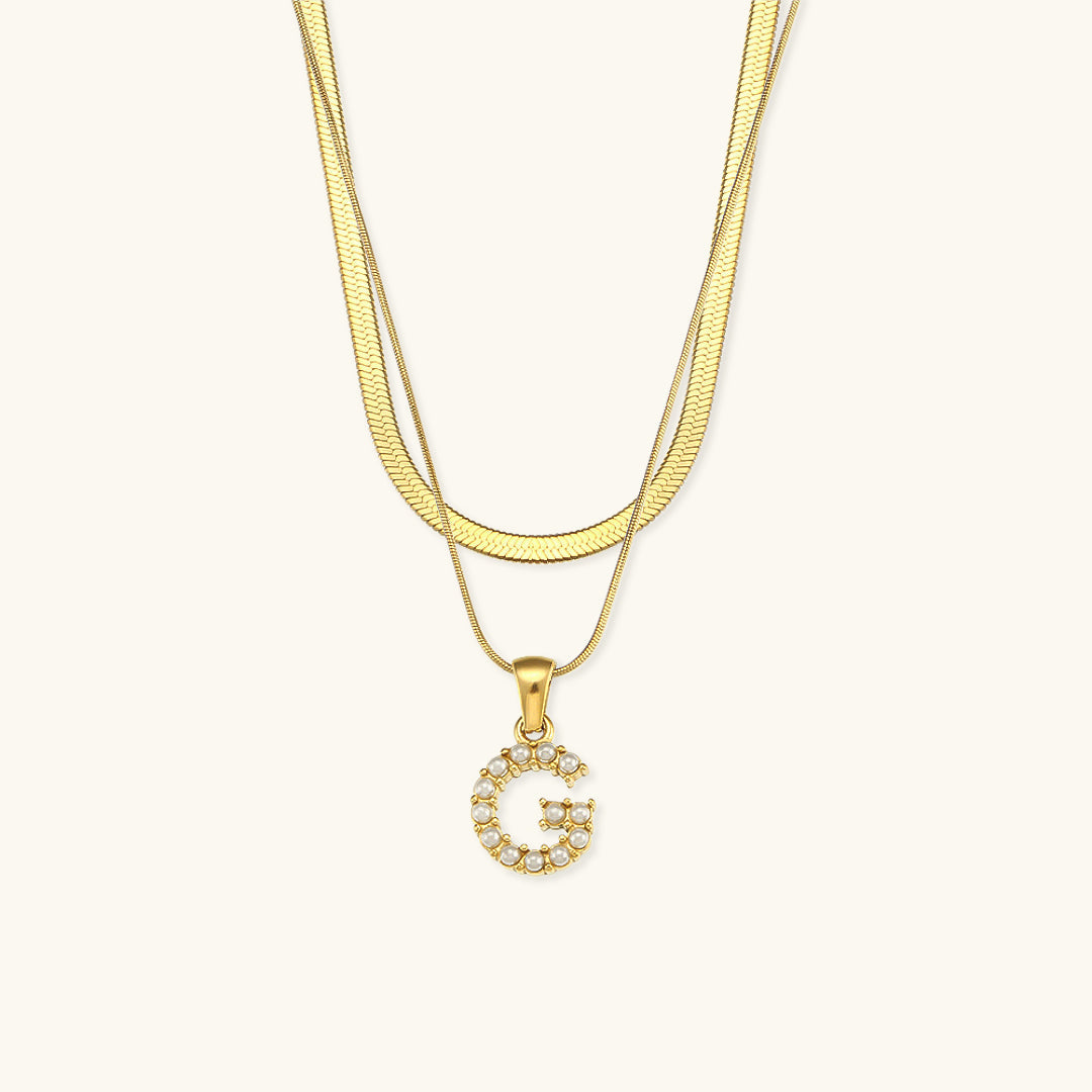Fiona™ | Collar doble con inicial
