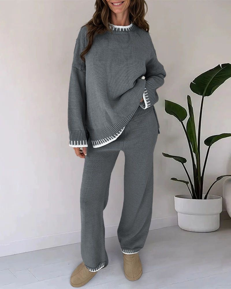 Zoe - Conjunto cómodo de lana para mujer