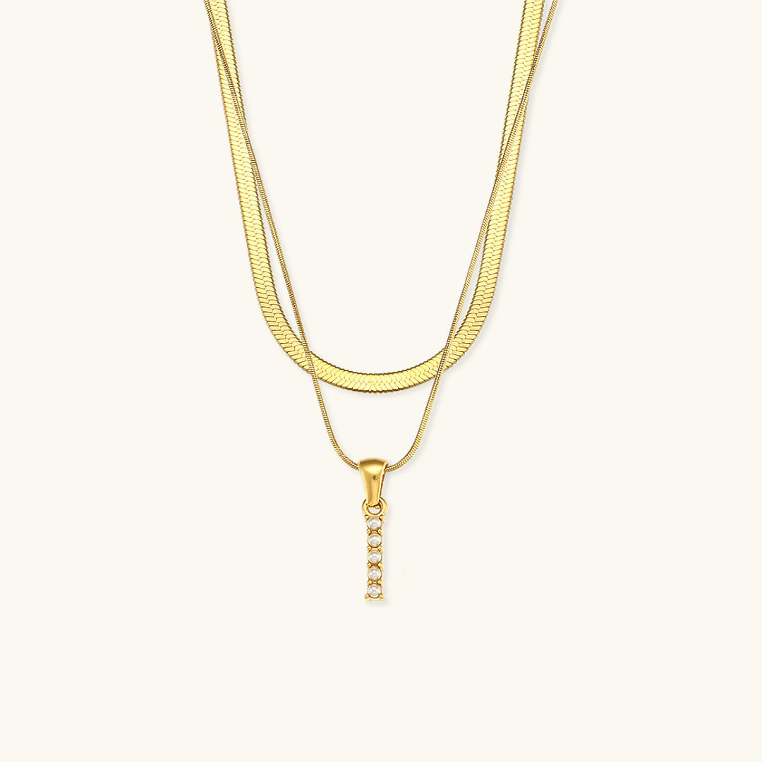 Fiona™ | Collar doble con inicial
