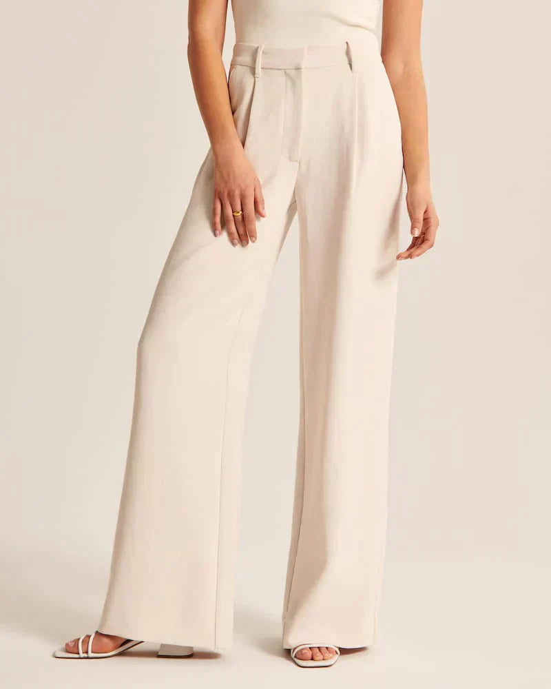 Pantalones de sastre beige Lucia