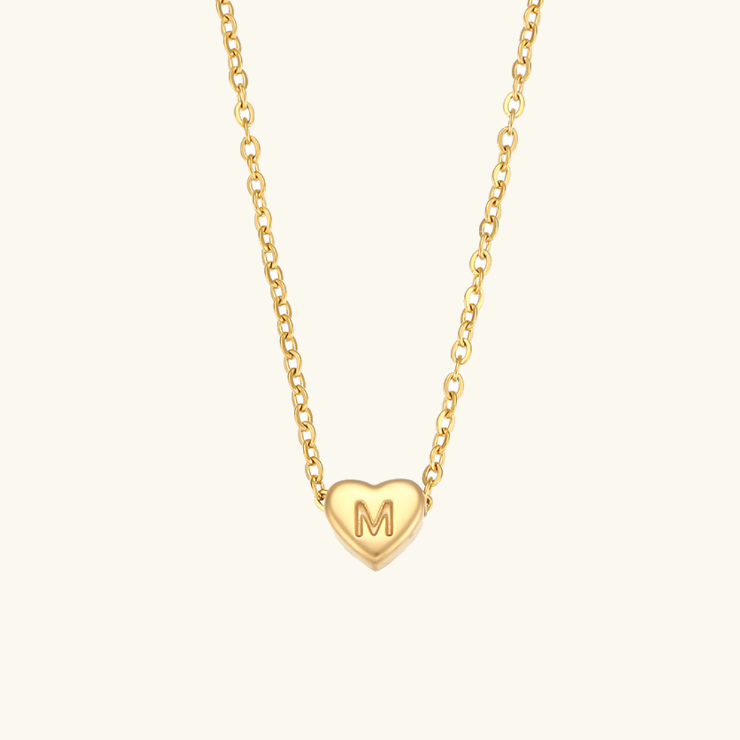Corazón™ | Collar con colgante de corazón e inicial