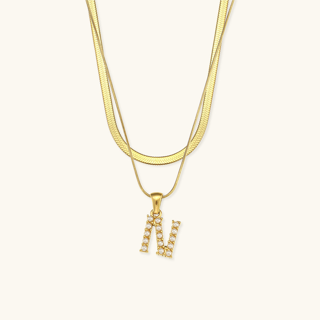 Fiona™ | Collar doble con inicial