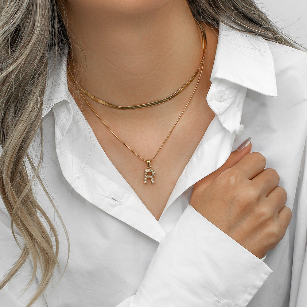 Fiona™ | Collar doble con inicial