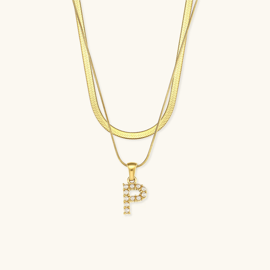 Fiona™ | Collar doble con inicial