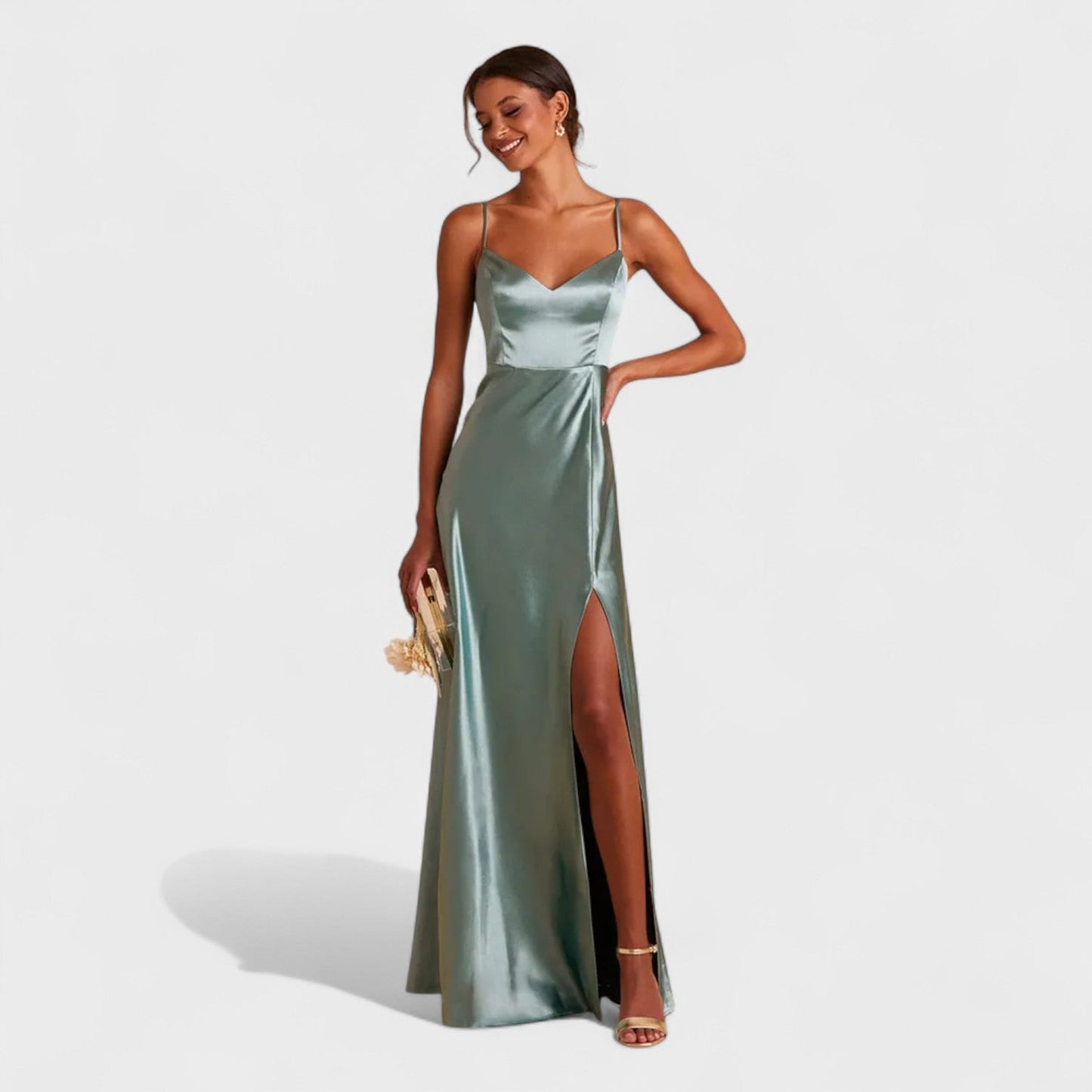 Lucía – Vestido Largo con Corte Lateral