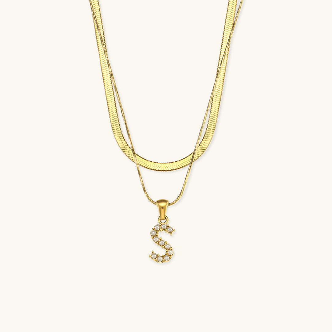 Fiona™ | Collar doble con inicial