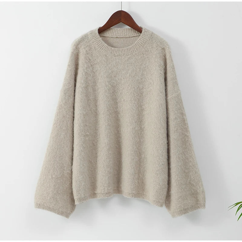 Elegante suéter de punto de mohair