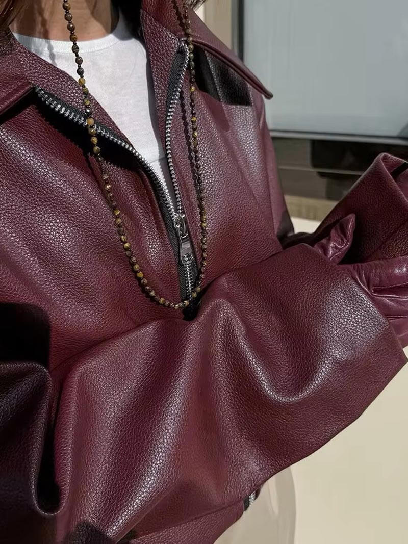 Zorielle | Chaqueta con cremallera color vino