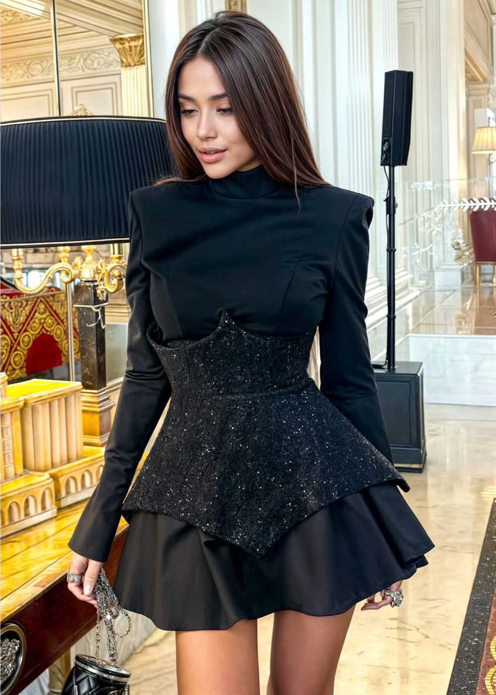 Charlotte | Mini Dress with Sequin Patches