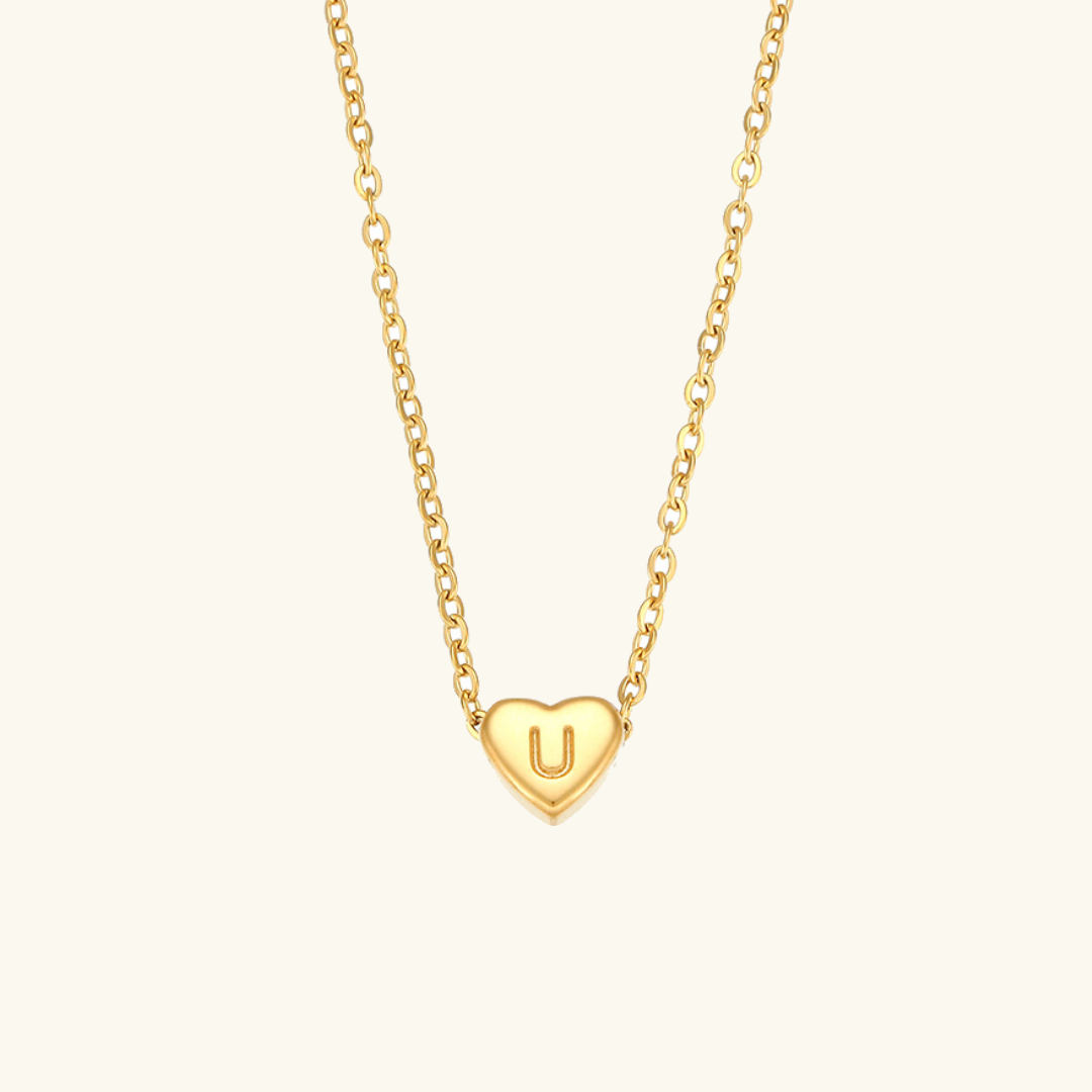 Corazón™ | Collar con colgante de corazón e inicial