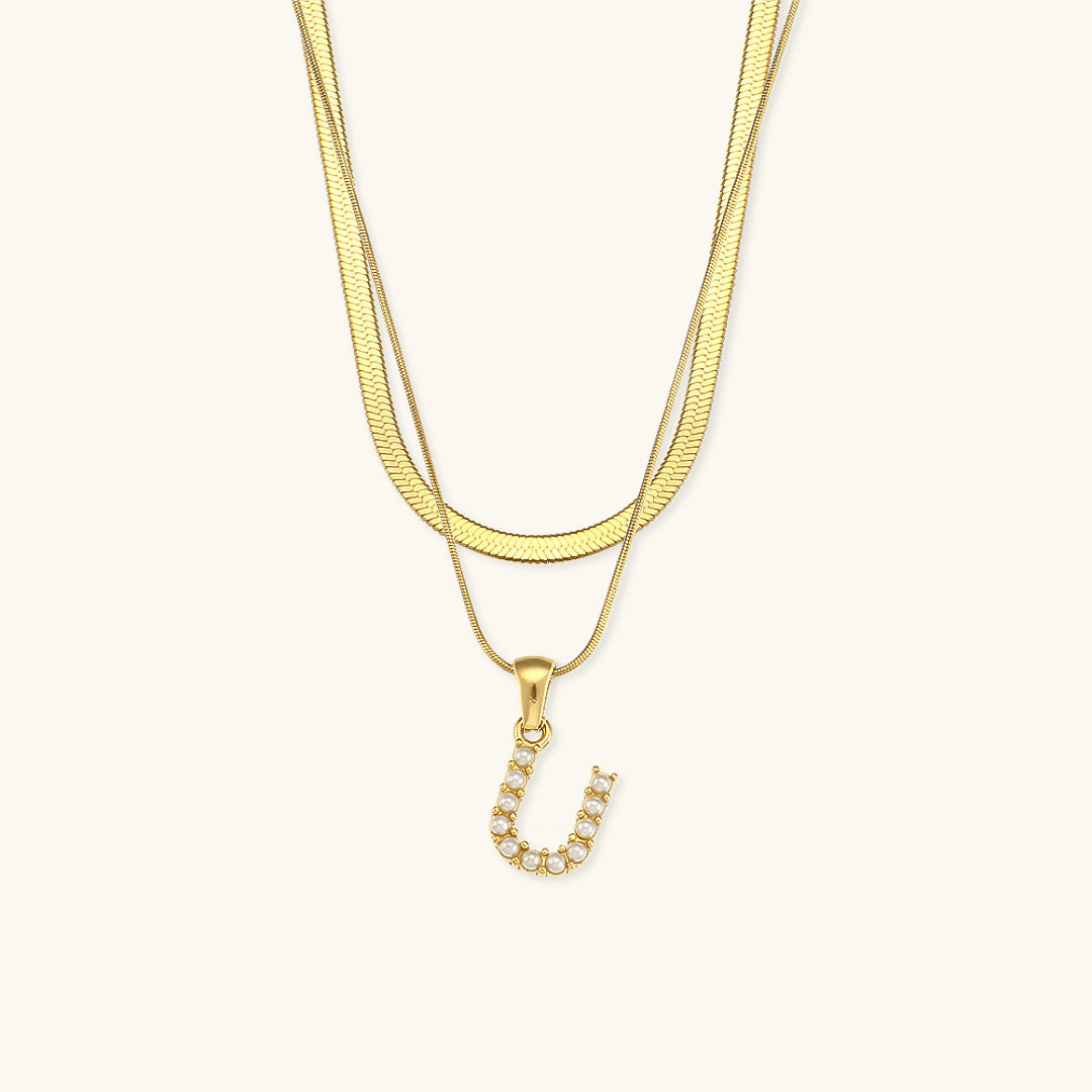 Fiona™ | Collar doble con inicial