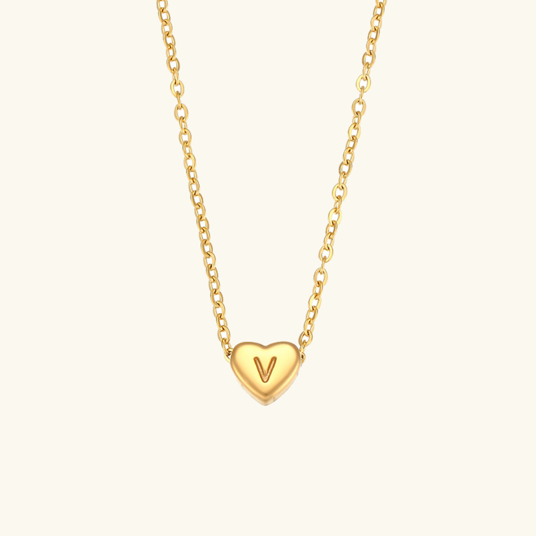 Corazón™ | Collar con colgante de corazón e inicial