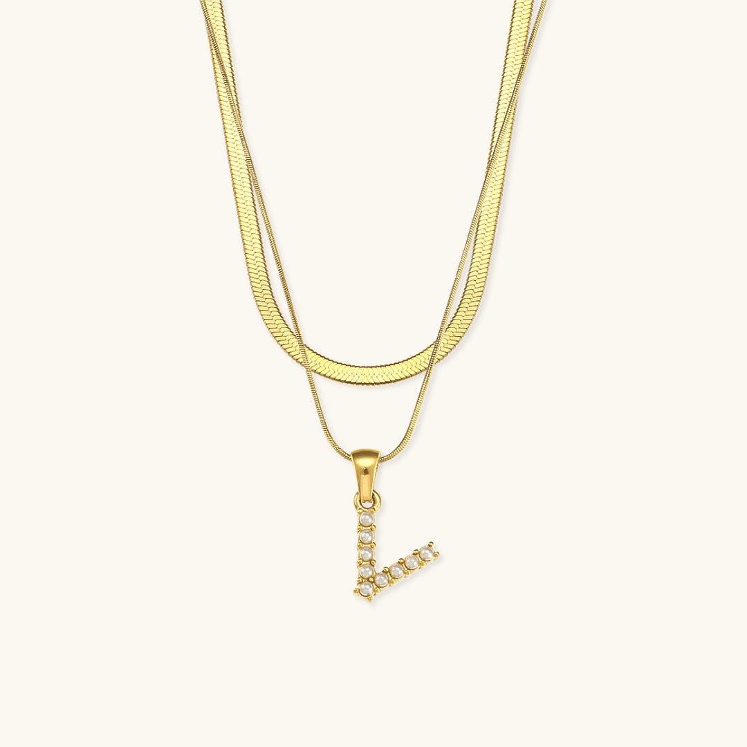Fiona™ | Collar doble con inicial