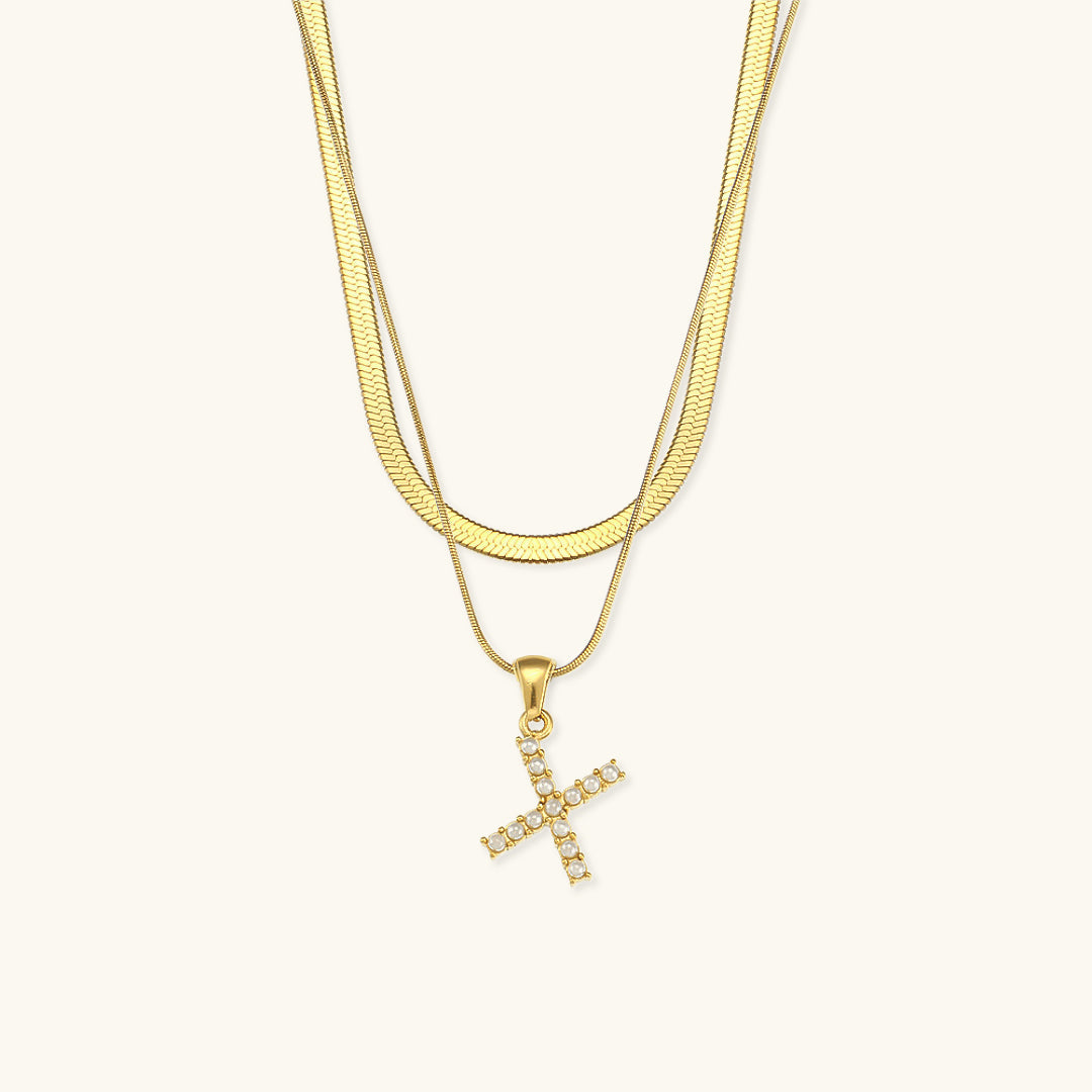 Fiona™ | Collar doble con inicial
