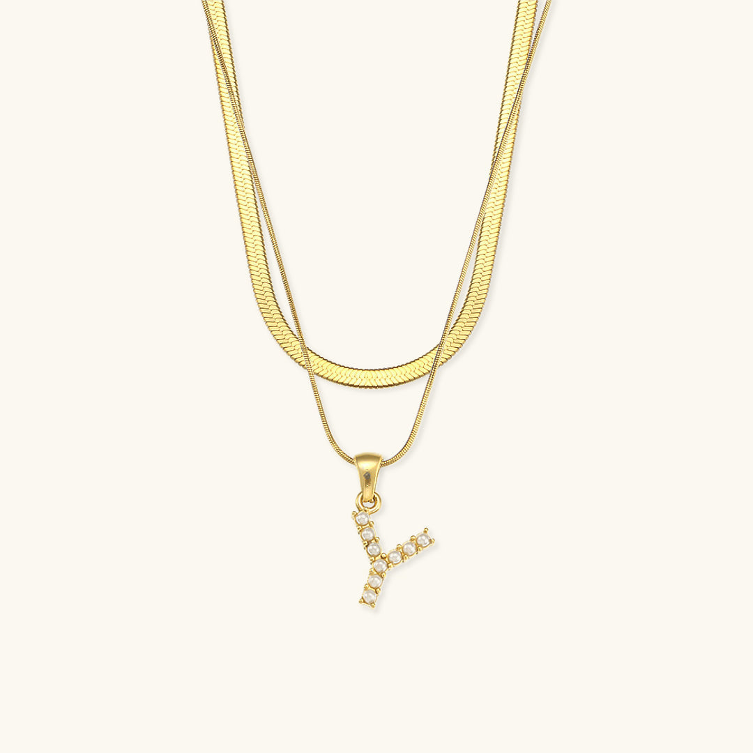 Fiona™ | Collar doble con inicial