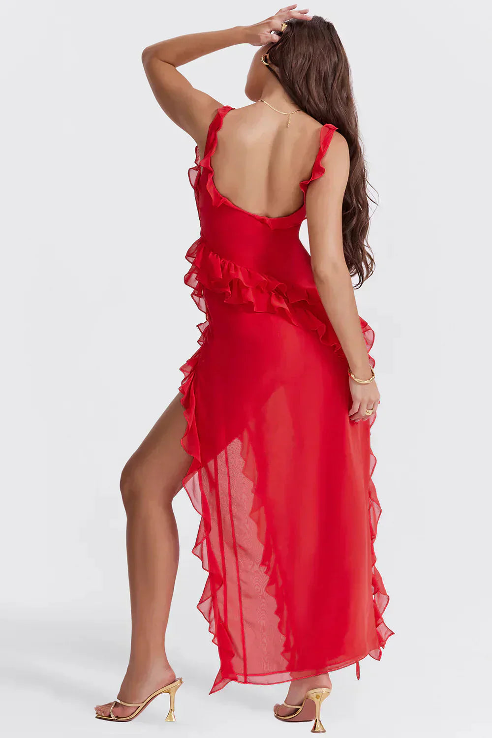 Evelyn | Vestido elegante con abertura alta