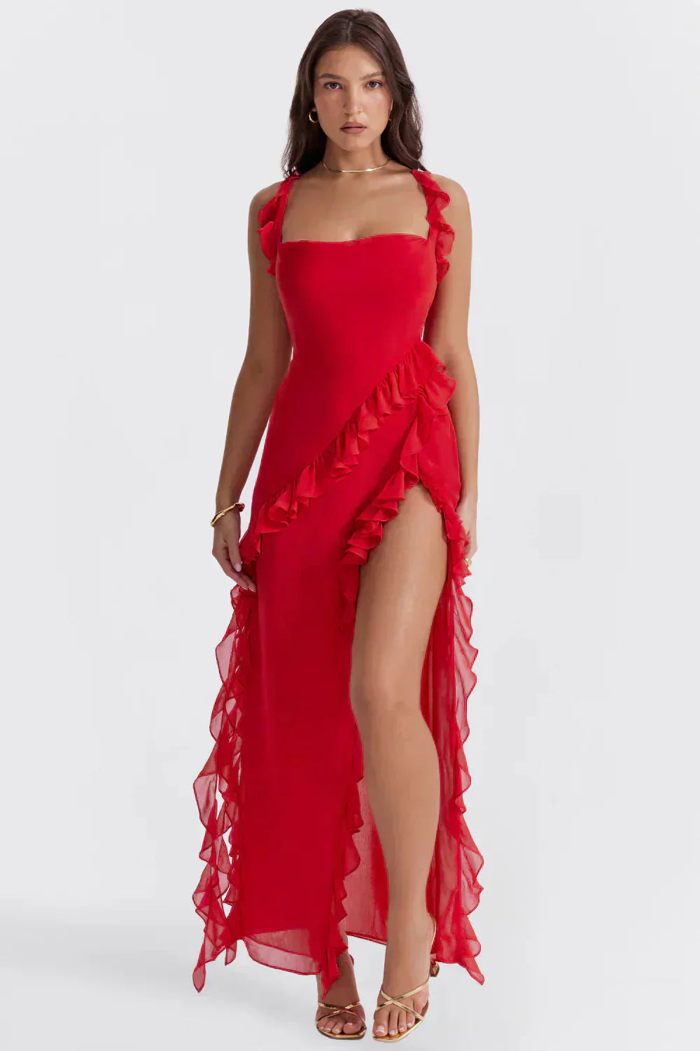 Evelyn | Vestido elegante con abertura alta