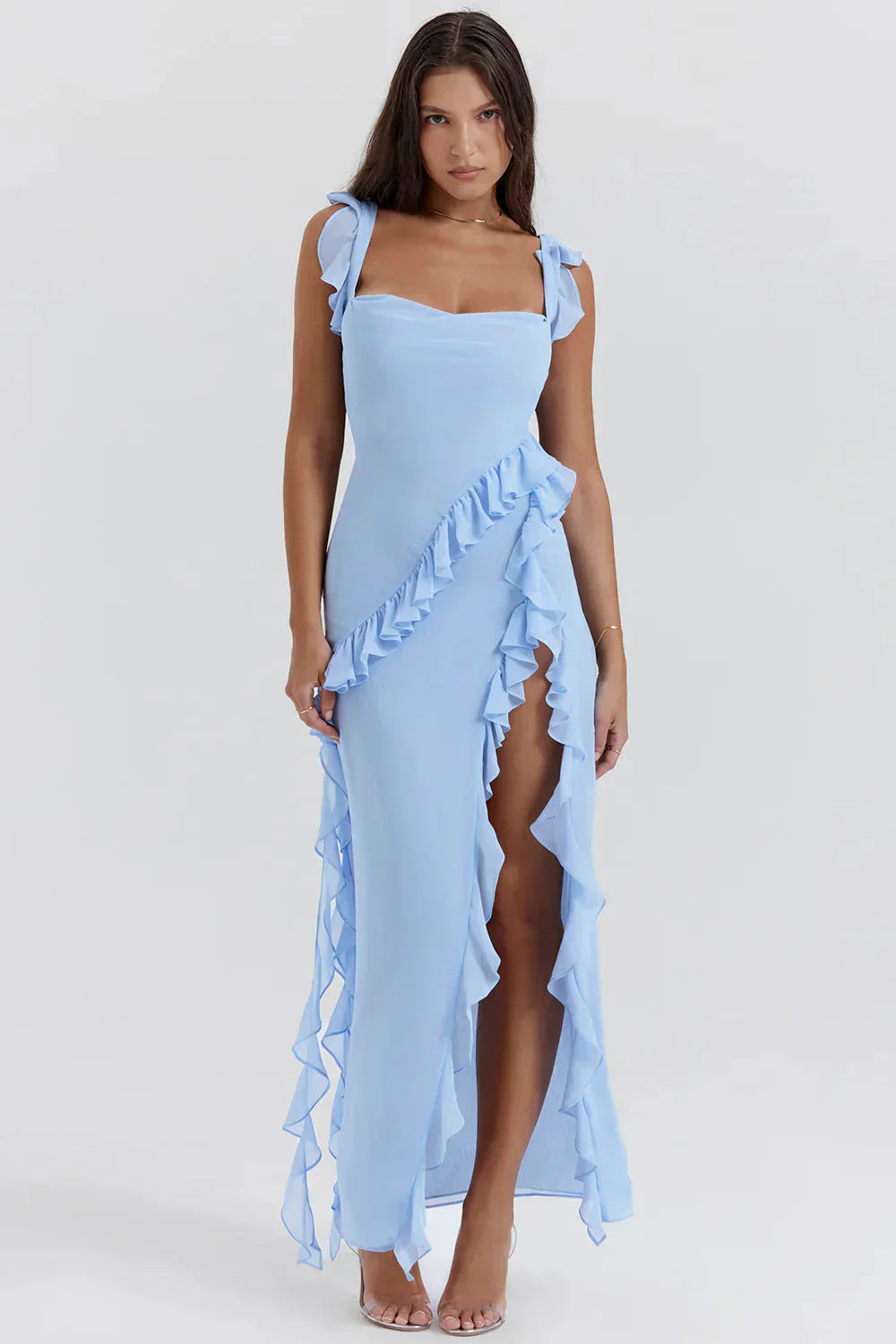 Evelyn | Vestido elegante con abertura alta