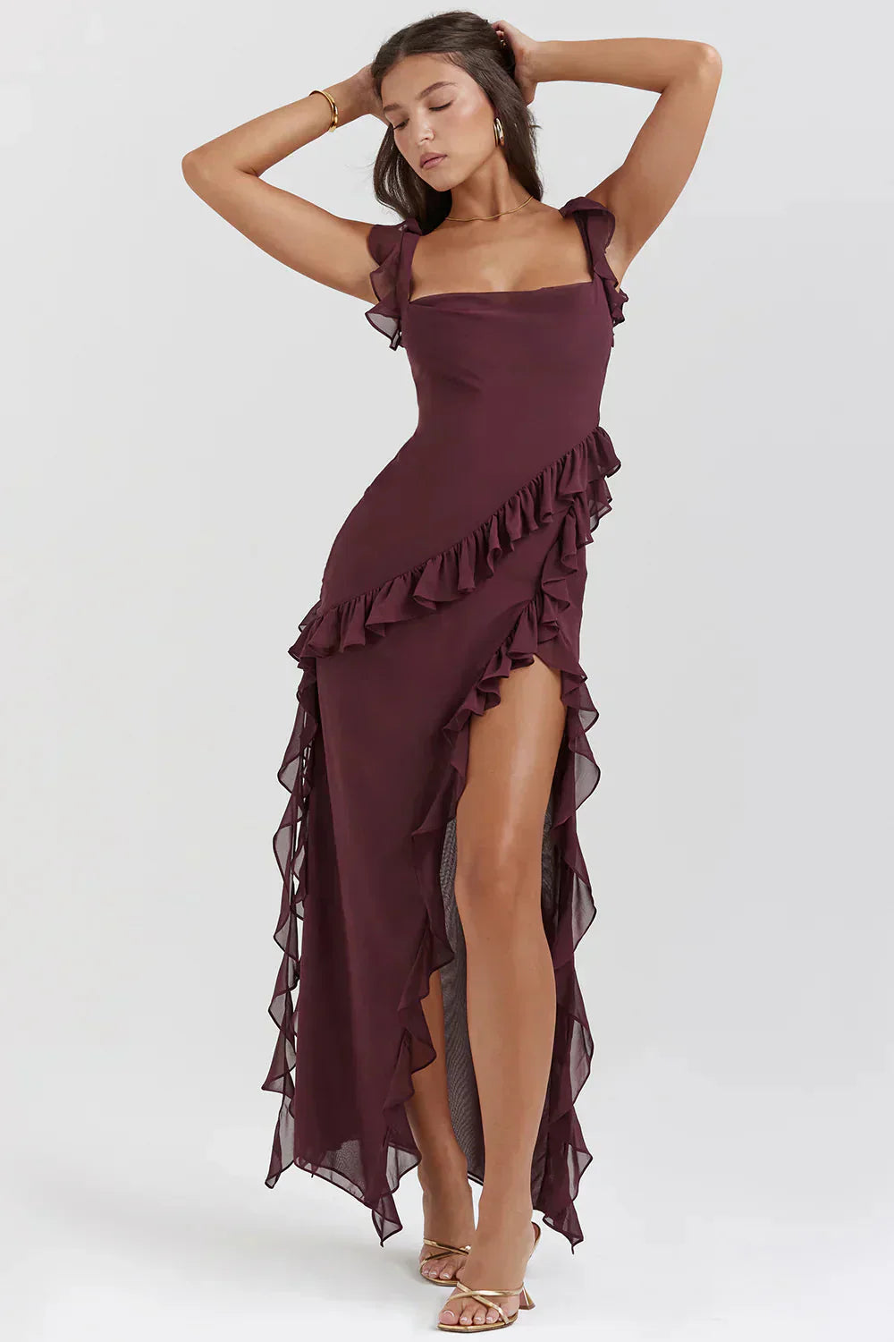 Evelyn | Vestido elegante con abertura alta