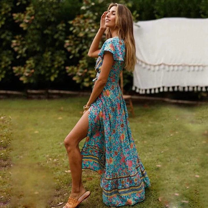 Veronica™ - Vestido Maxi Con Alta Abertura