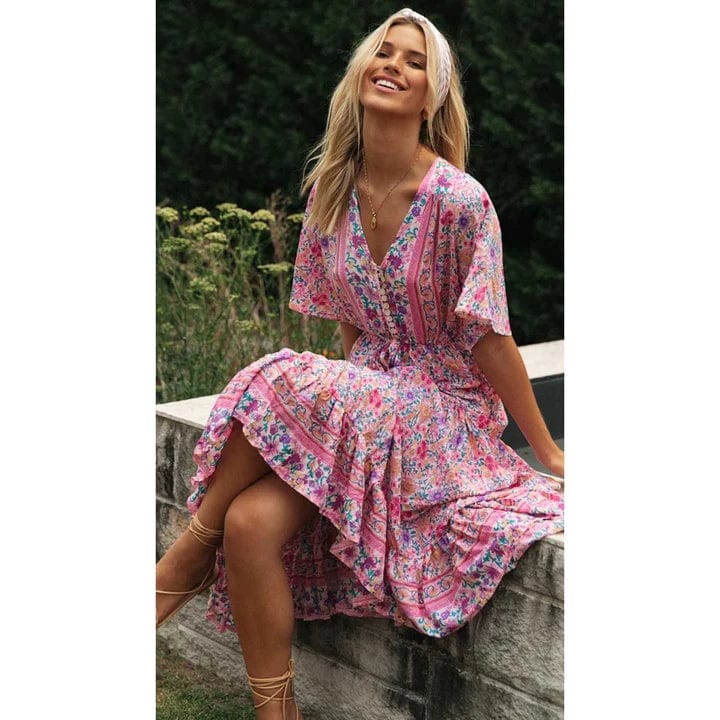 Juul™ Vestido Estilo Ibiza Rústico Largo