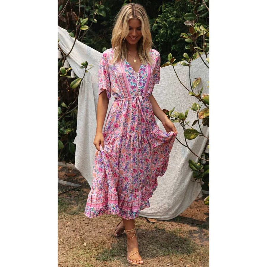 Juul™ Vestido Estilo Ibiza Rústico Largo