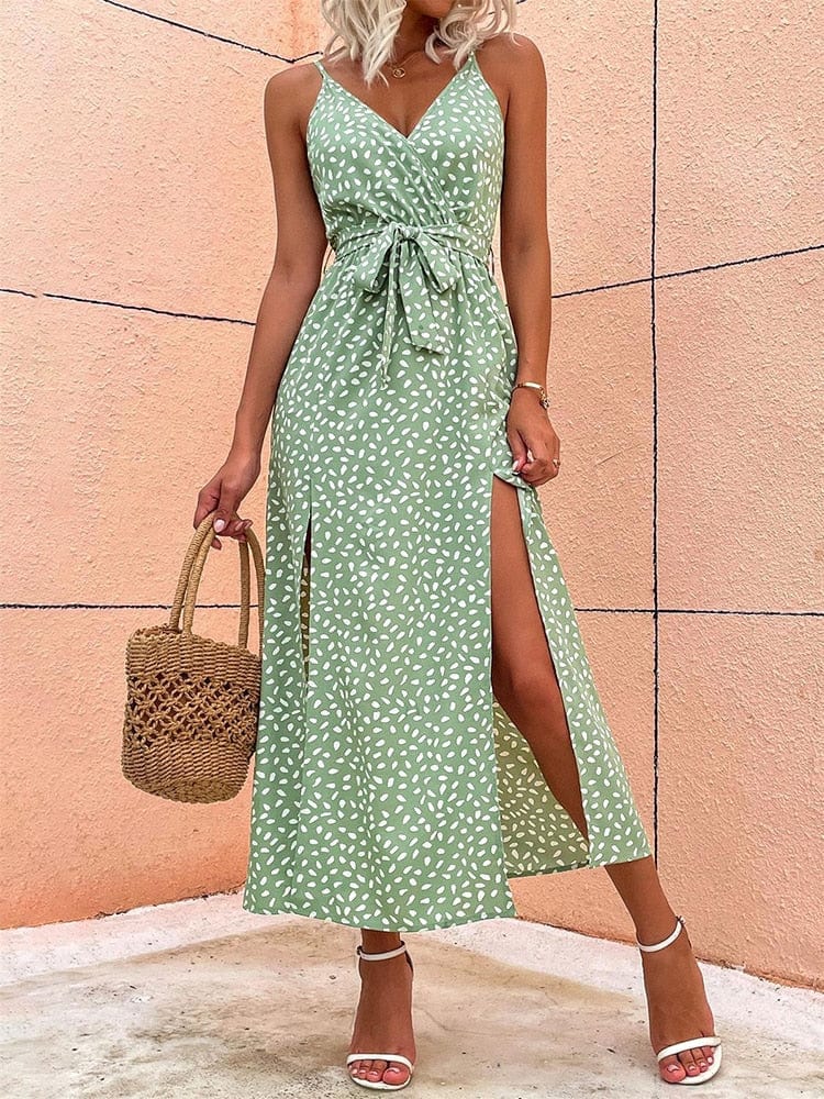 Alexia™ - Vestido Boho Con Escote En V Y Lunares