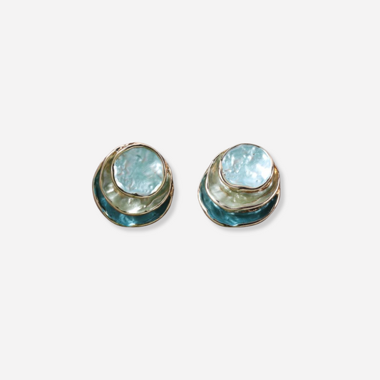 HELENE™ | Hand-painted Round Ocean Earrings
