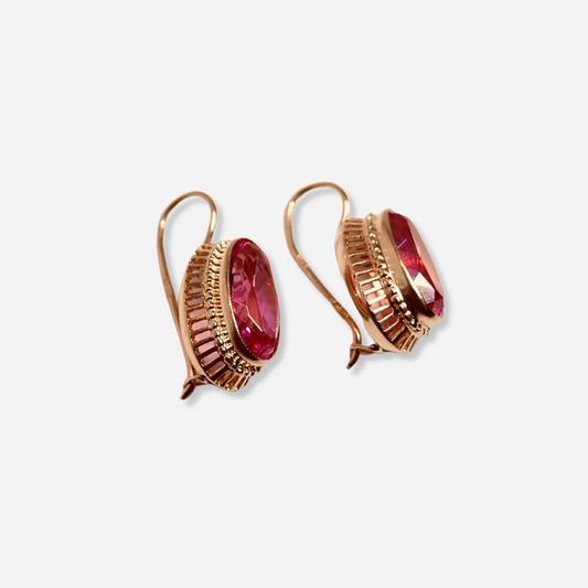 Rosa™ | Retro Oorbellen met Rode Kristallen