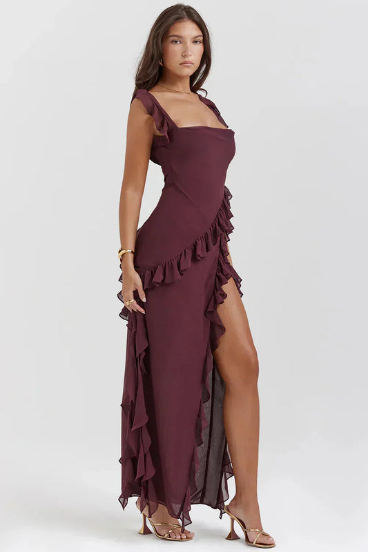 Evelyn | Vestido elegante con abertura alta