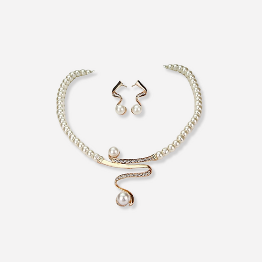 Venus™ | Conjunto de joyería de perlas: collar y pendientes