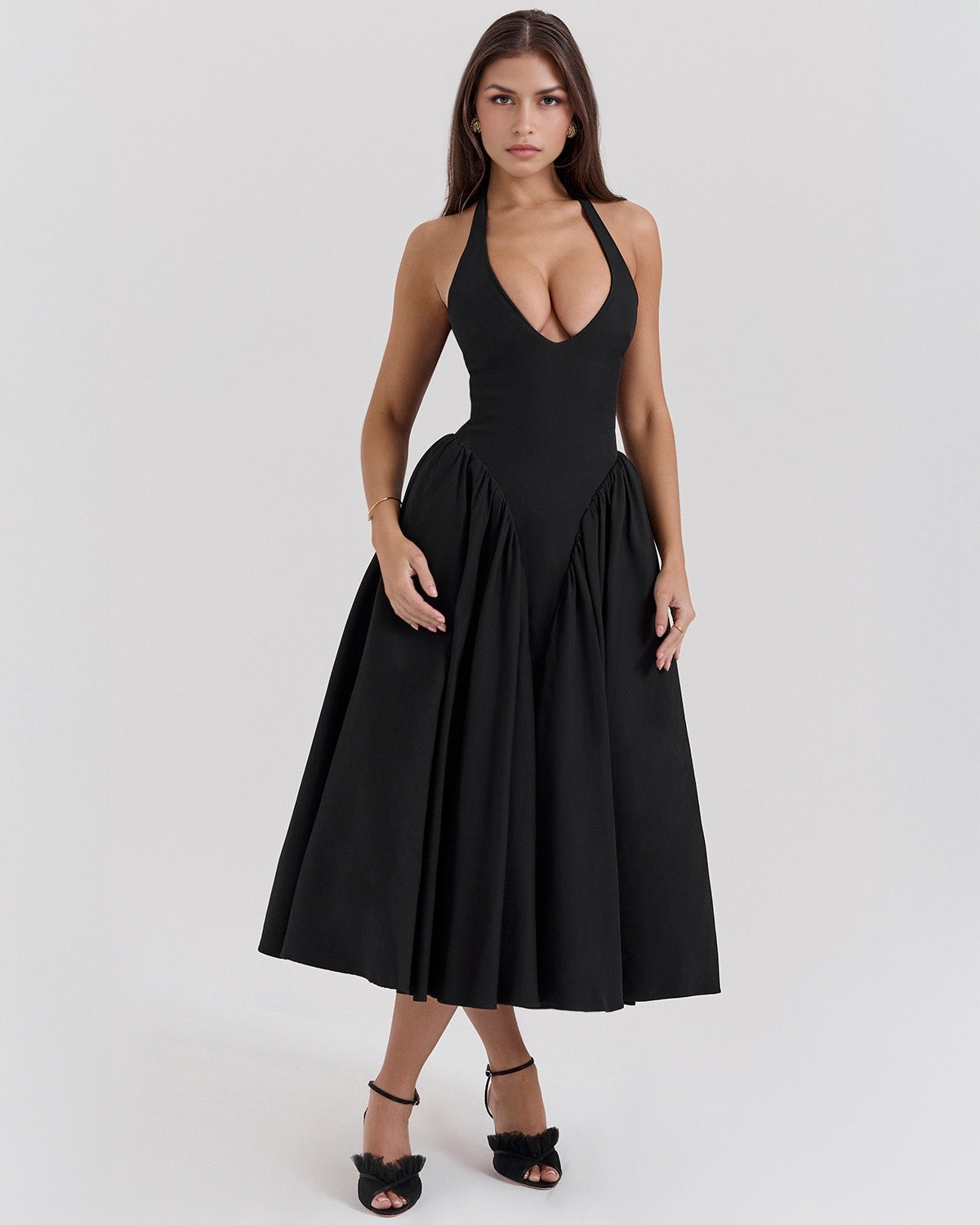 Monroe – Vestido Midi Rojo de Estilo Icónico