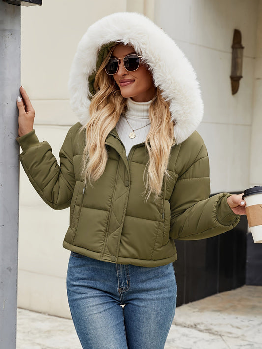Abrigo de invierno con capucha de piel de lujo Elise