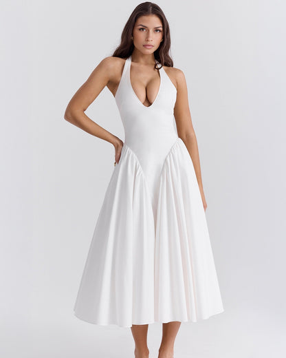 Monroe – Vestido Midi Rojo de Estilo Icónico