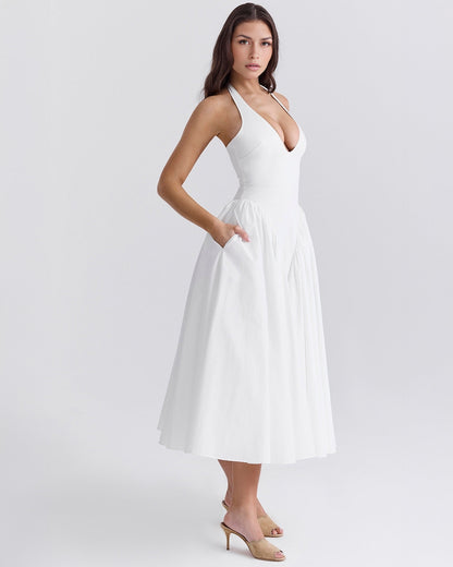 Monroe – Vestido Midi Rojo de Estilo Icónico