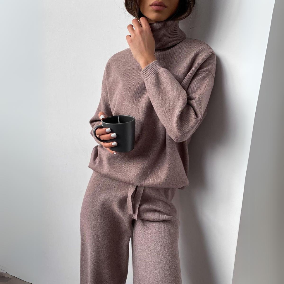 Giulia - Conjunto de dos piezas, cuello alto y pantalón largo.