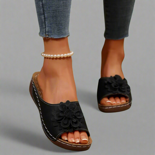 Jolanda | Elegantes Sandalias Ortopédicas con Motivo Floral