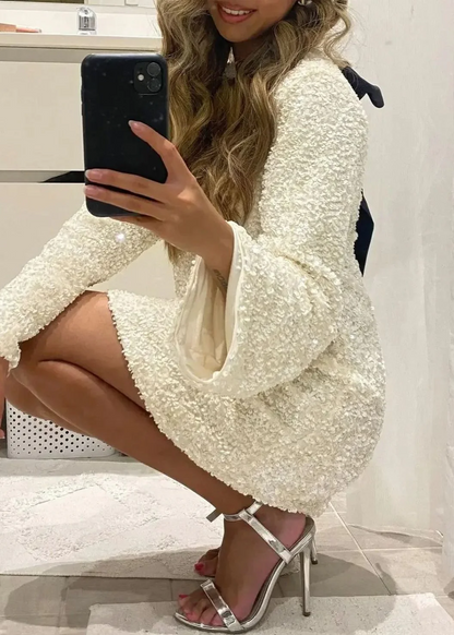 Chloe | Striped Textured Mini Dress